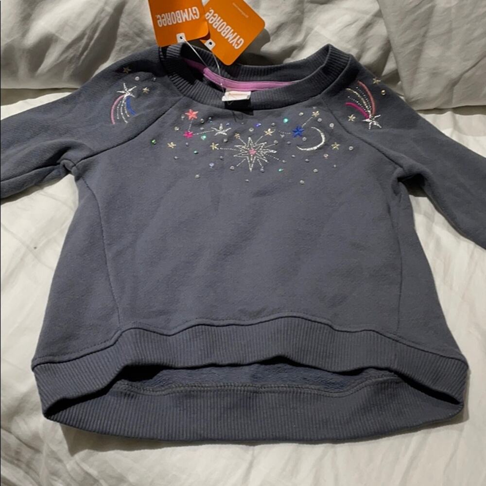 Gymboree 4 grey hi low hemline firework sweatshirt